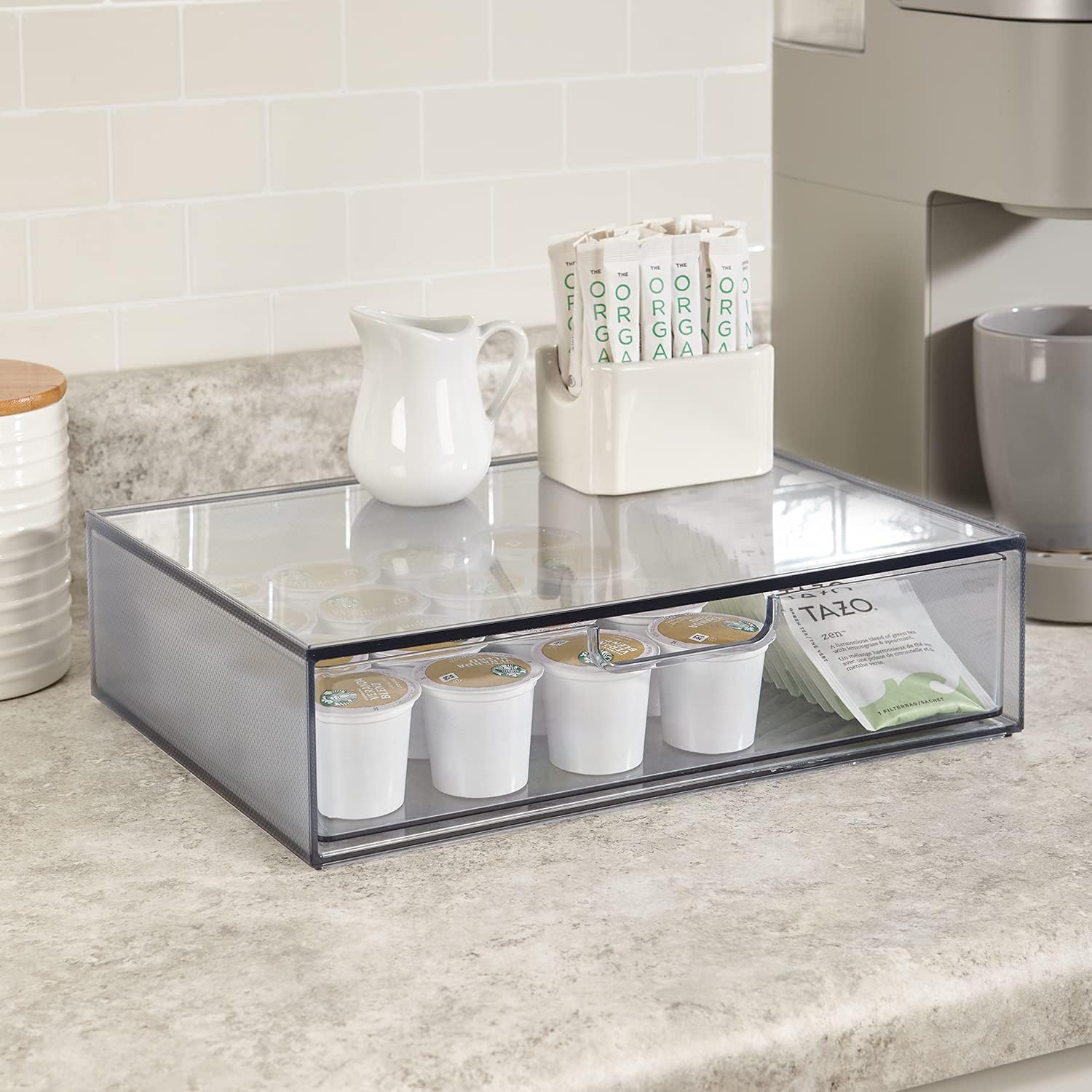 STORi STAX Plastic Stackable Organizer Drawer in Classic Grey | 12.5-inches Wide | Organize Office Desk Accessories and Sort Letter-Size Paper | Made in USA - Image 4